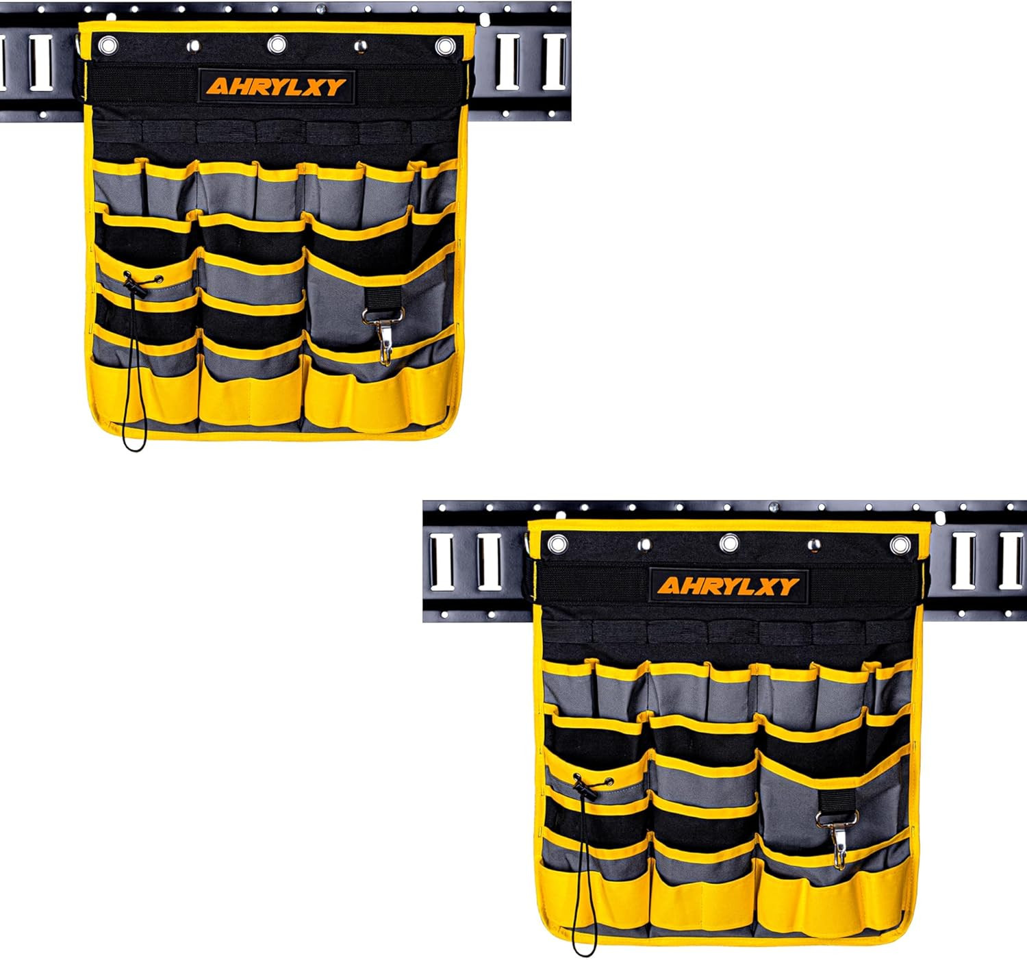 2 Pack E-Track Tool Organizer – Wall Mount Pocket Holder for Garage & Workshop