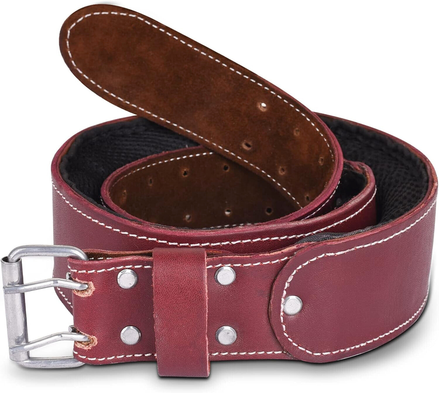FUERI Leather Tool Work belt for men 2.5″ Foam Padded Thick Tool Pouch Belts