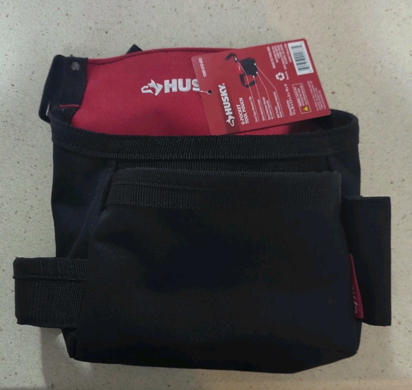 Brand New Husky 6-Pocket Tool Pouch 1009-010-692 Water Resistant Two Tool Loops