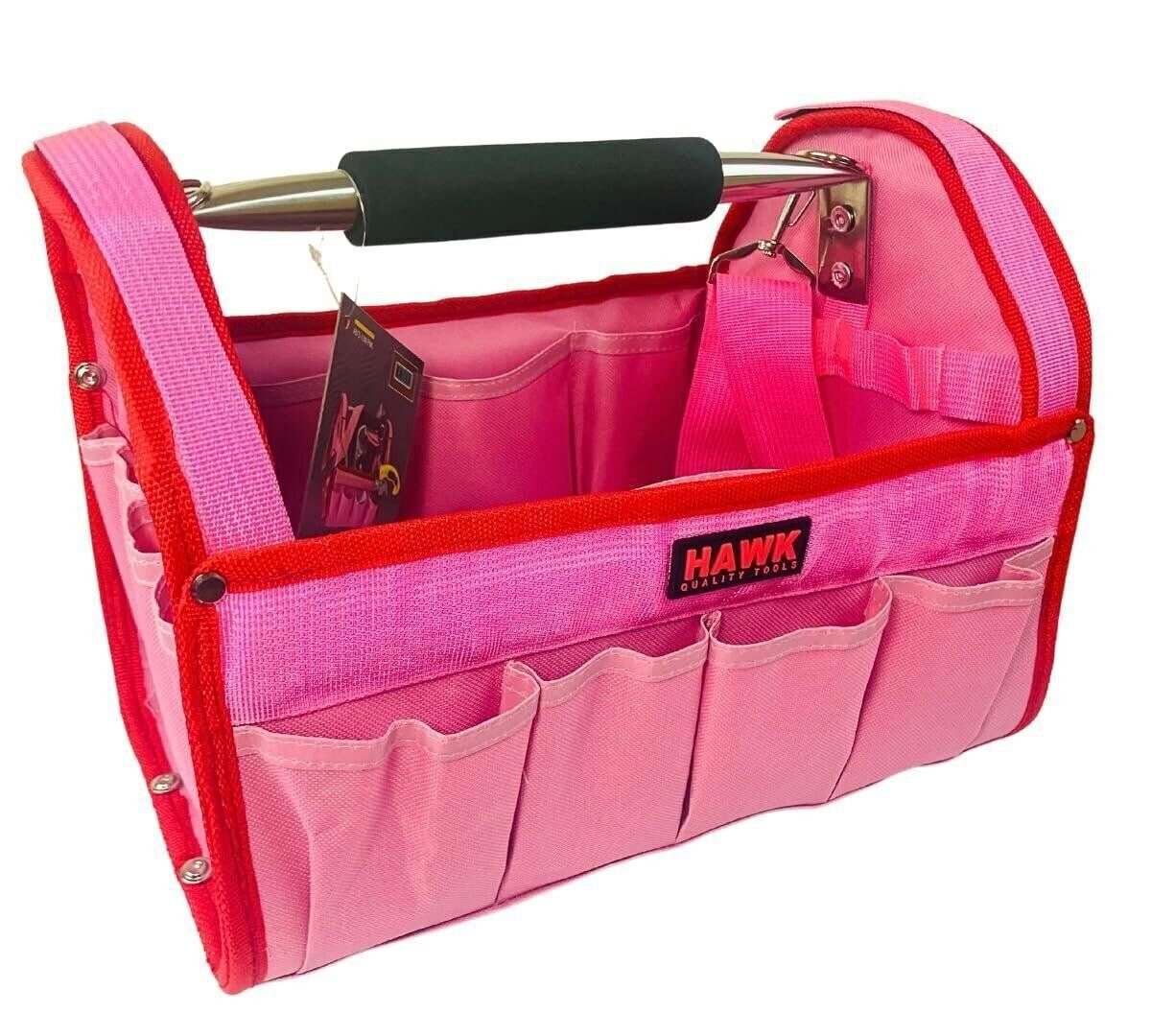 RAVEN 12.5″ Pink Tool Carry-All Tool Bag | Premium Canvas with Multi-Pockets…