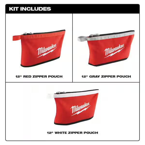 Milwaukee 48-22-8193 3 Pk Zipper Pouches – IN STOCK