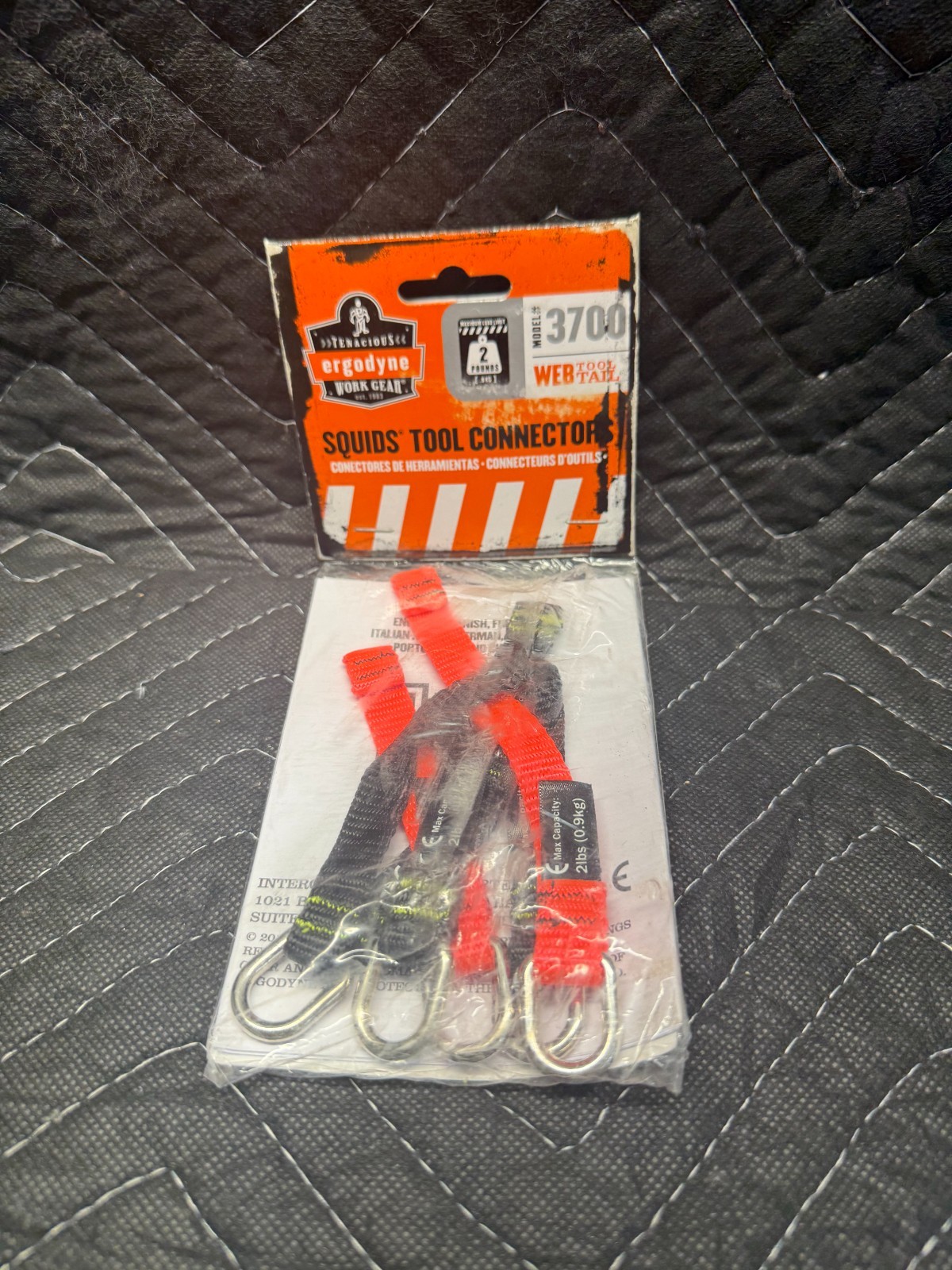 Ergodyne Squids 3700 3.5In Black Web Tool Tail – 2Lb