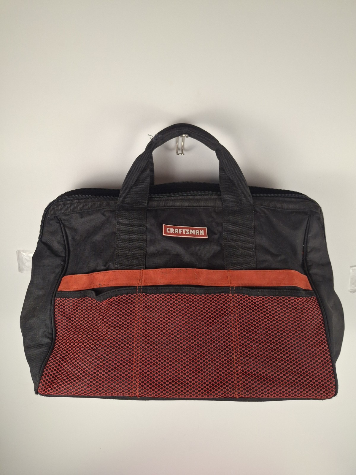 Craftsman 18” Red & Black Large Tool Bag Tote w/Handles Zipper Closure Pockets