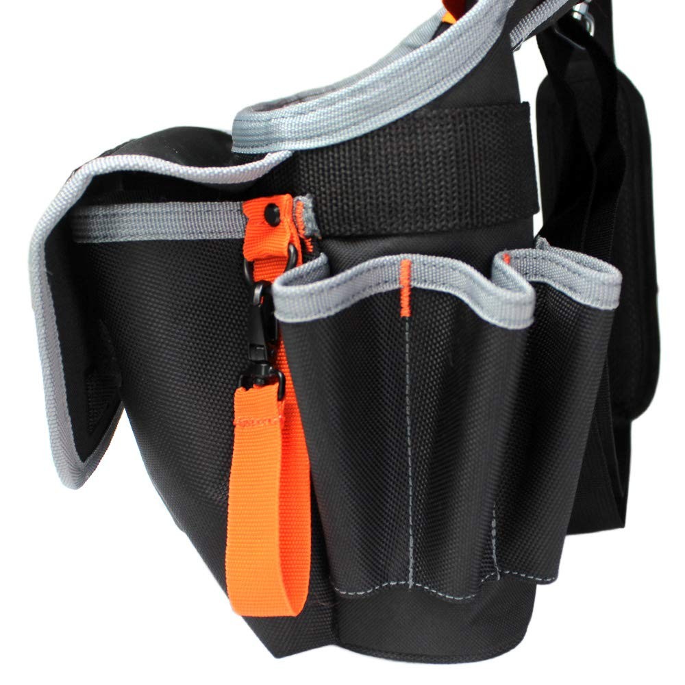 MELOTOUGH Electrician Tool Pouch Bag with 10″L x 3.35″W x 12.6″H, Black