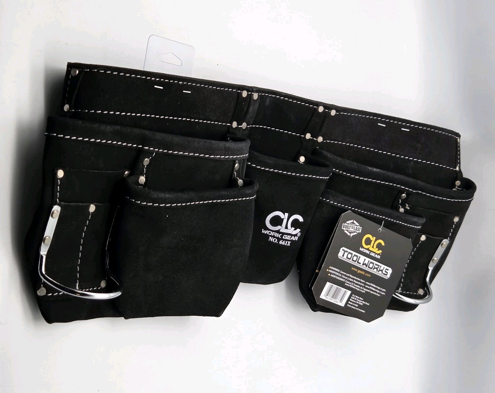 CLC 661X 11 pocket Suede Leather Apron Pouch Black 29 in. to 46 in.