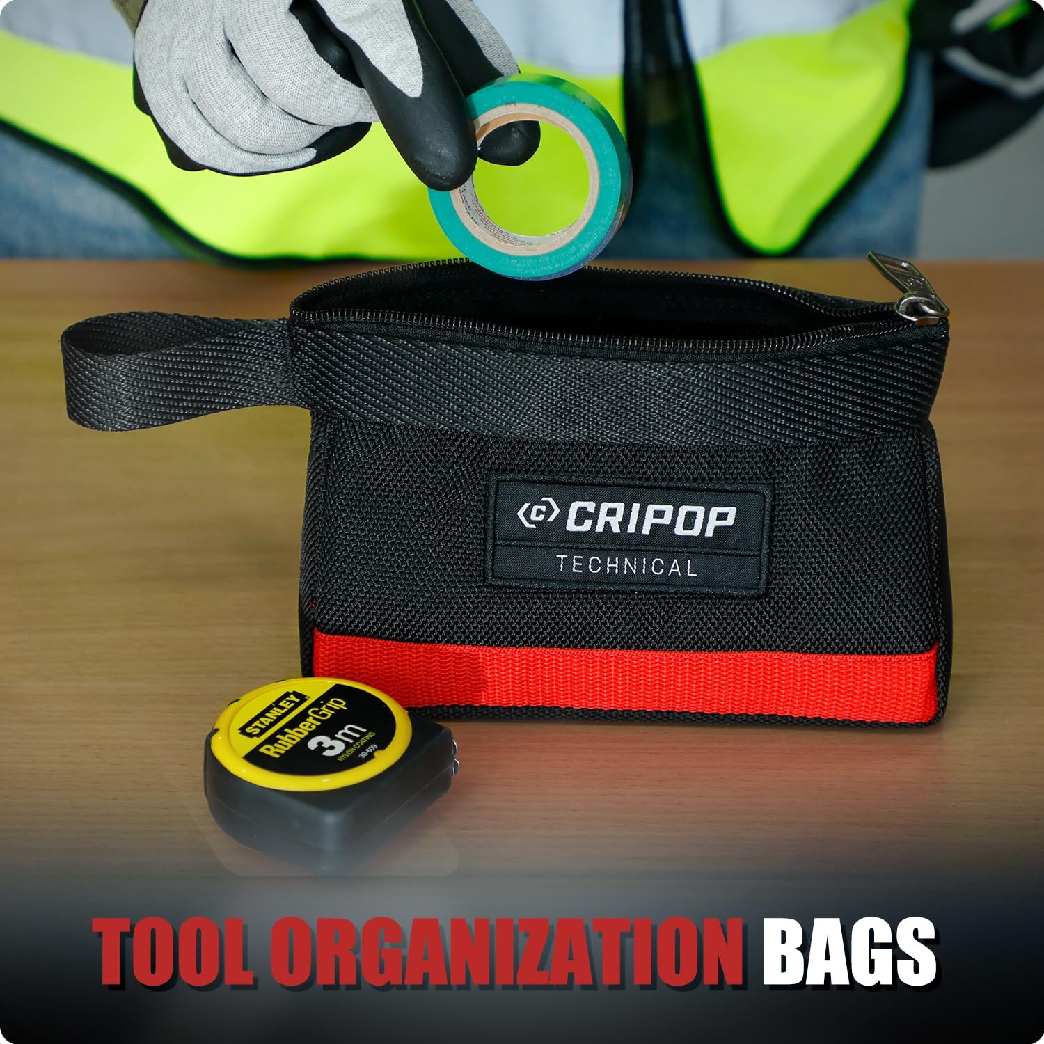 StandUp Zipper Small Tool Bag Pouch With Handle 7Inch 14.5Inch 2 PCS