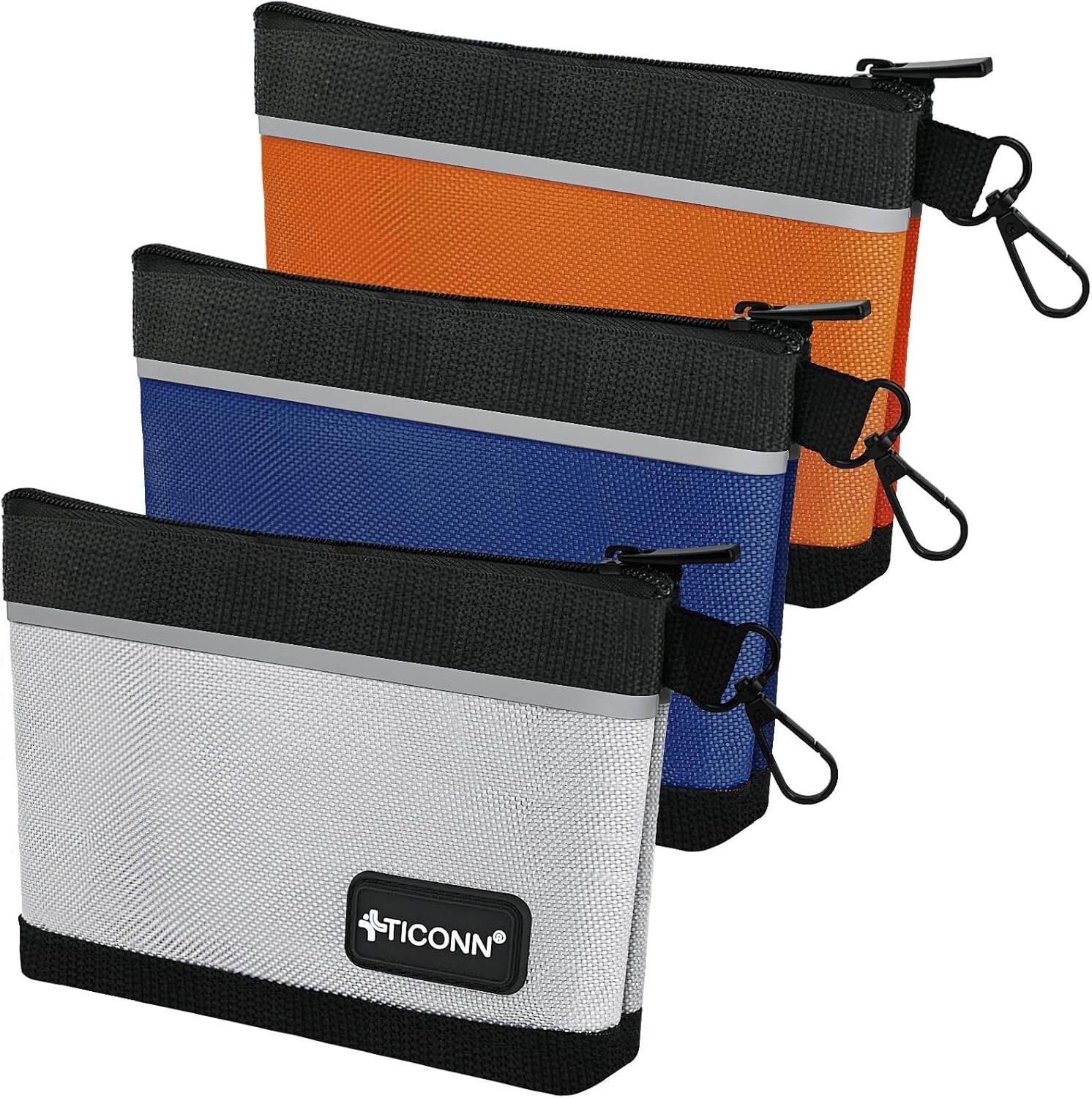 TICONN Tool Pouches with Zipper, 1680D Oxford Small Tool Bag 10″L x 0.39″W x 5″H