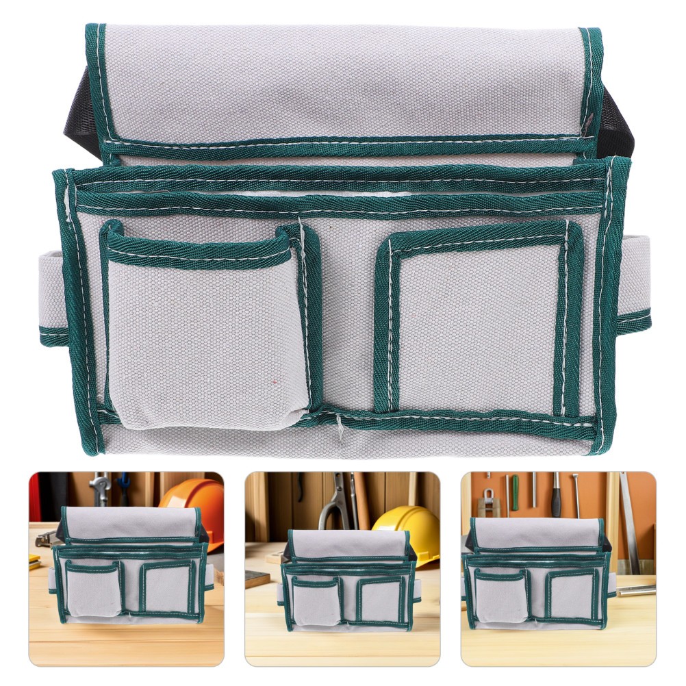 Professional Canvas Waist Tool Bag with Reinforced Stitching for Electricians