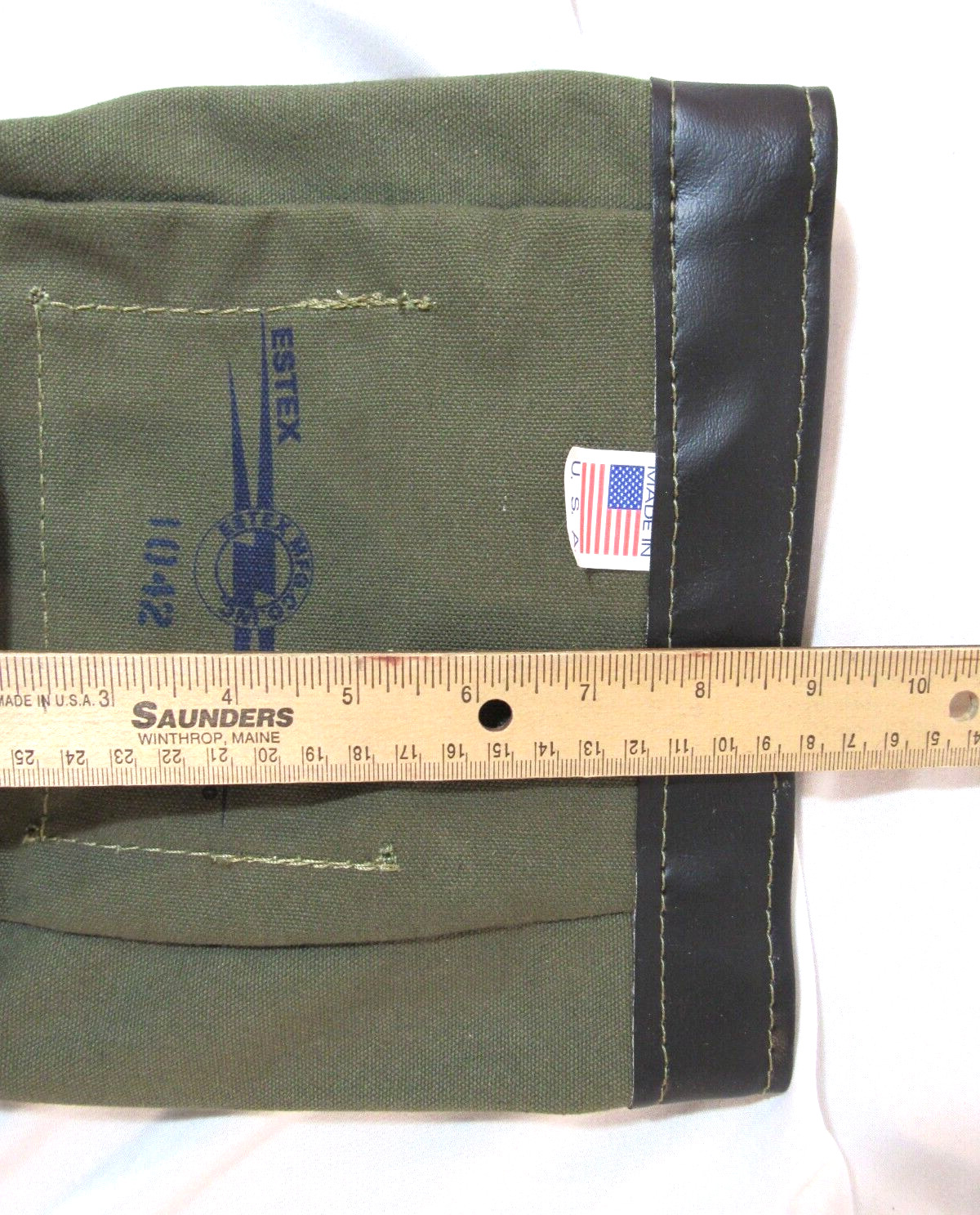 Vintage Canvas Green Tool/Storage Small Bag by ESTEX MFG Co. Model 1042 USA