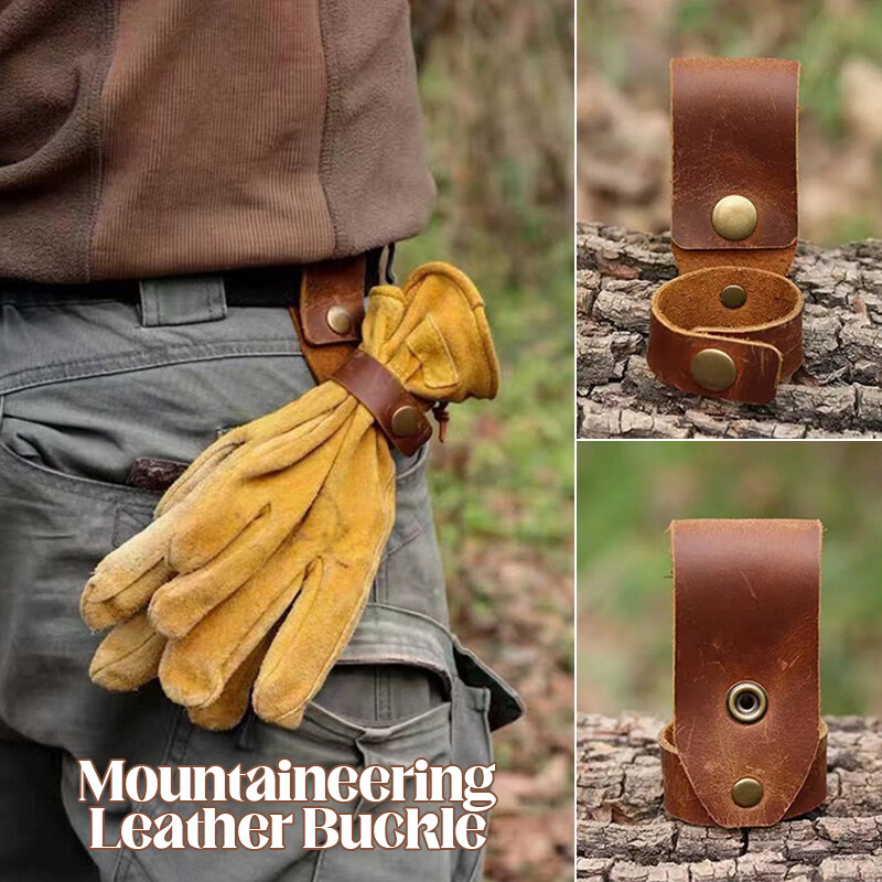 10*3cm Keeper Gloves Rope Holder Camping Tool Accessories Brown Leather Buckle