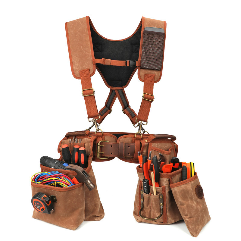 TOURBON Workshop Electrician Carpenter Heavy Duty Tool Carry Wearable Detachable