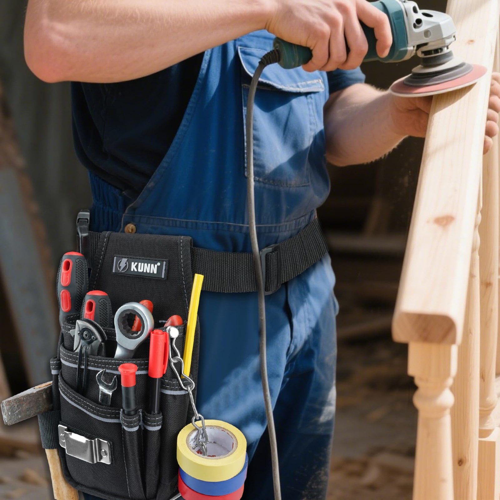Tool Pouch7-Pocket Electrician Pouch with Belt ClipTool LoopTape Thong and Ta…