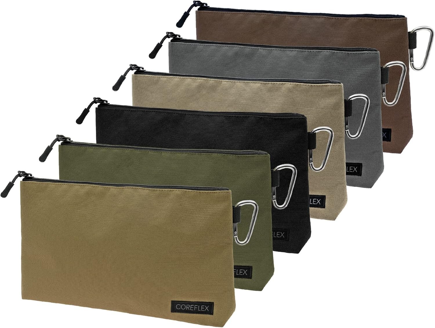 Classic Modern Tool Storage Pouches – 12in Heavy-Duty Zipper Bags (6 Pack)