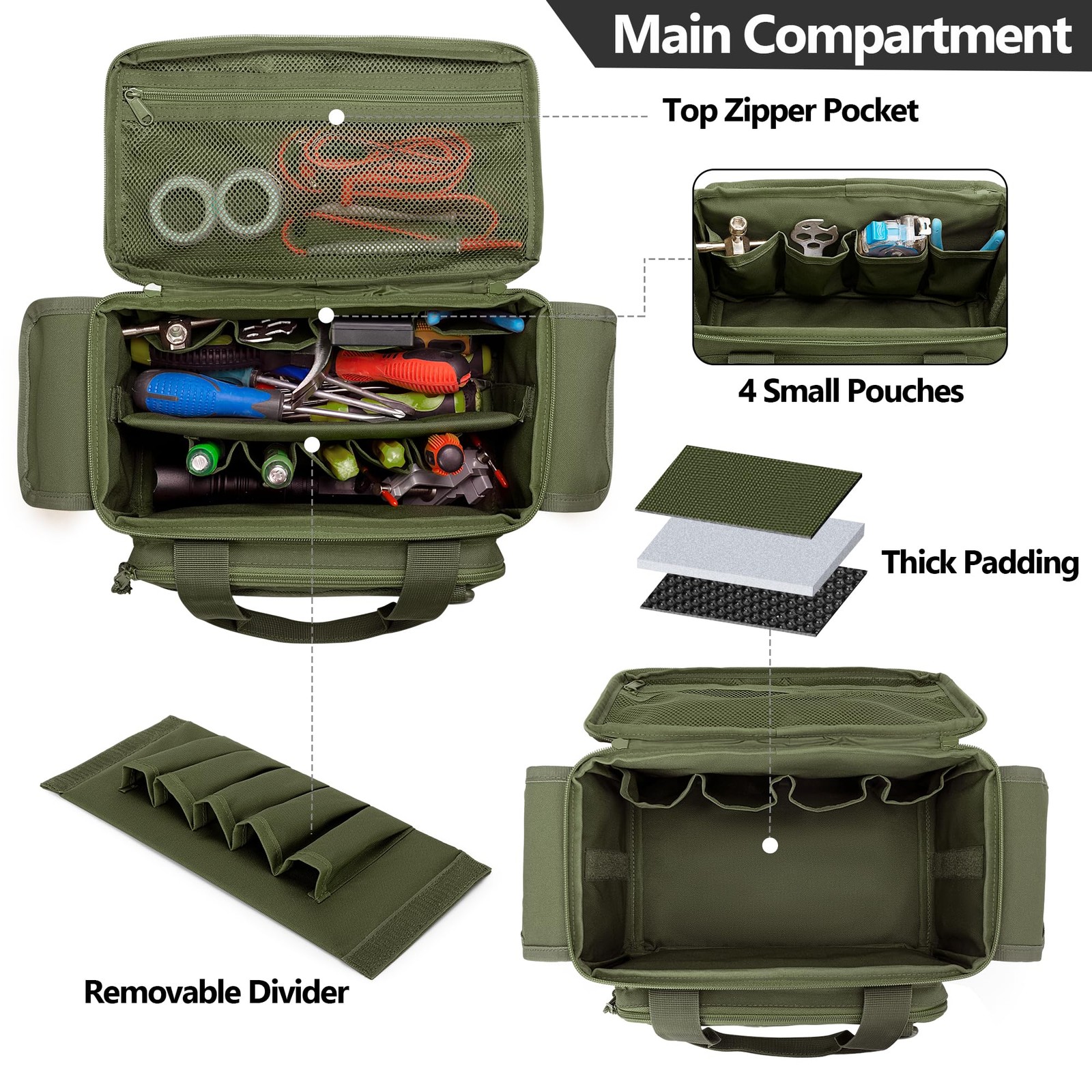 Small Tool Bag with Anti-friction and Thick Padded Bottom, Tool Storage Organ…