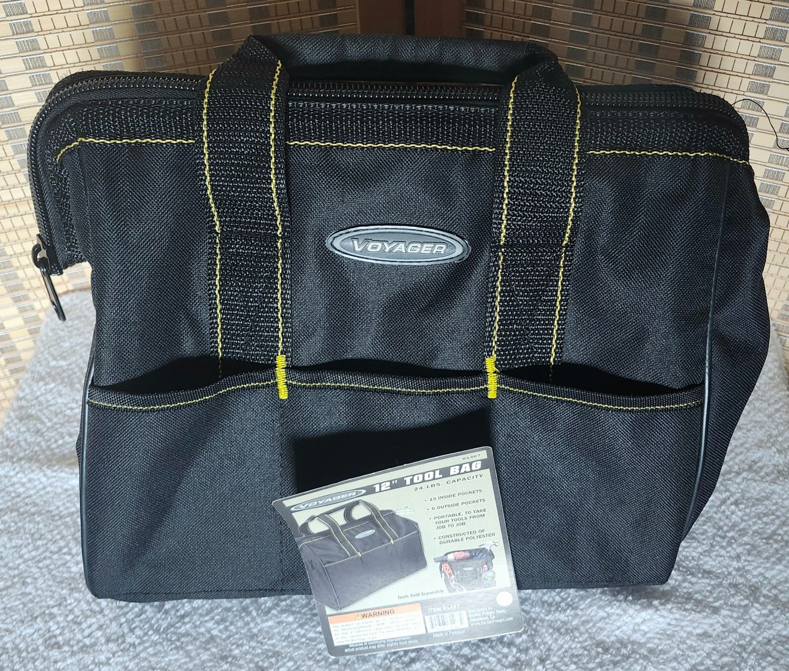Voyager 12″ Portable Tool Bag with 21 Pockets and 24 lb Capacity Tool Bag – NEW