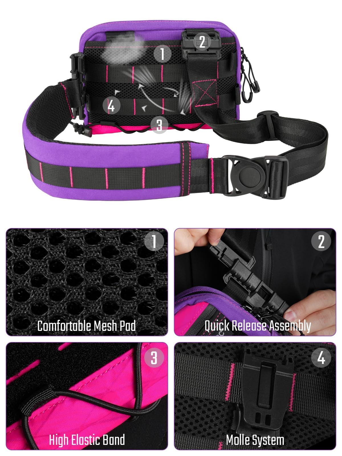 Tactical_Geek Tacticalgeek Cache L3S Purple Crossbody Shoulder Bag Multipurpose