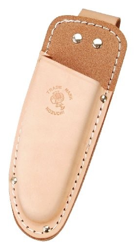 KOZUCHI Pruning Shears Case Vegetable-Tanned Leather Slide Hook Button Closure