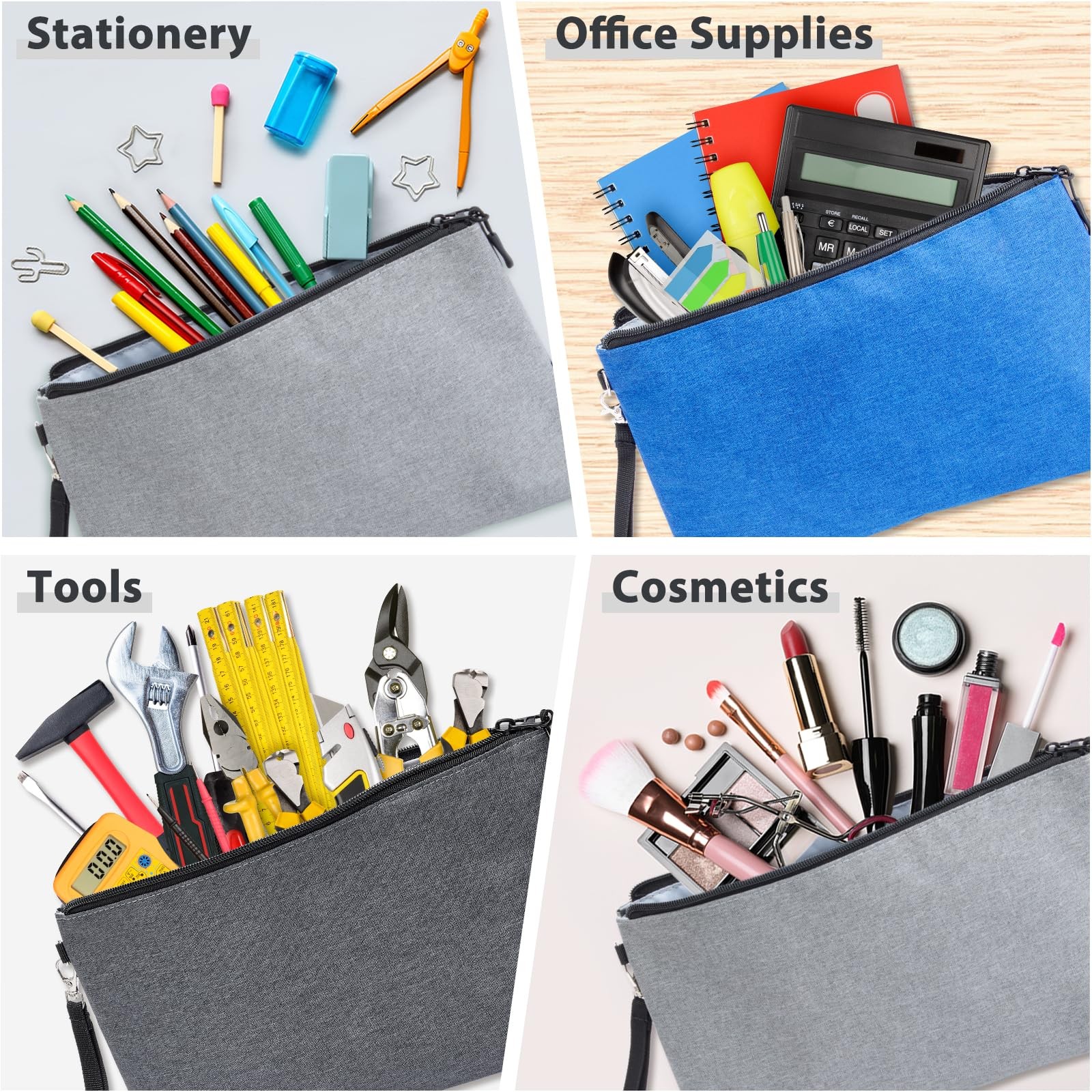 1Pack 12 Inch Tool Bag Zipper Pouch, Small Tool Pouch, Utility Multipurpose S…