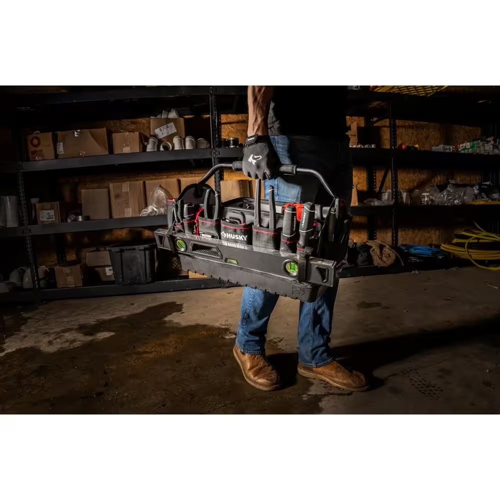 Husky Heavy-Duty 20 in. 31 Pockets PRO All-Trade Tool Bag Tote