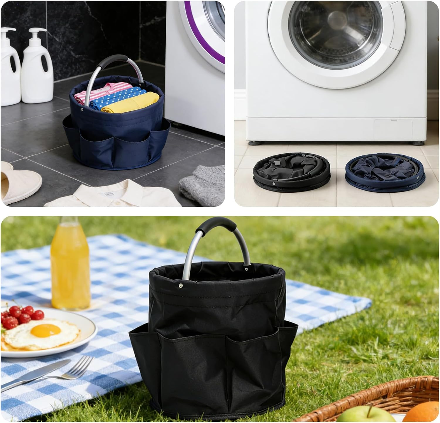 Organizador herramientas plegable 17L con 6 bolsillos y asa para hogar y jardin