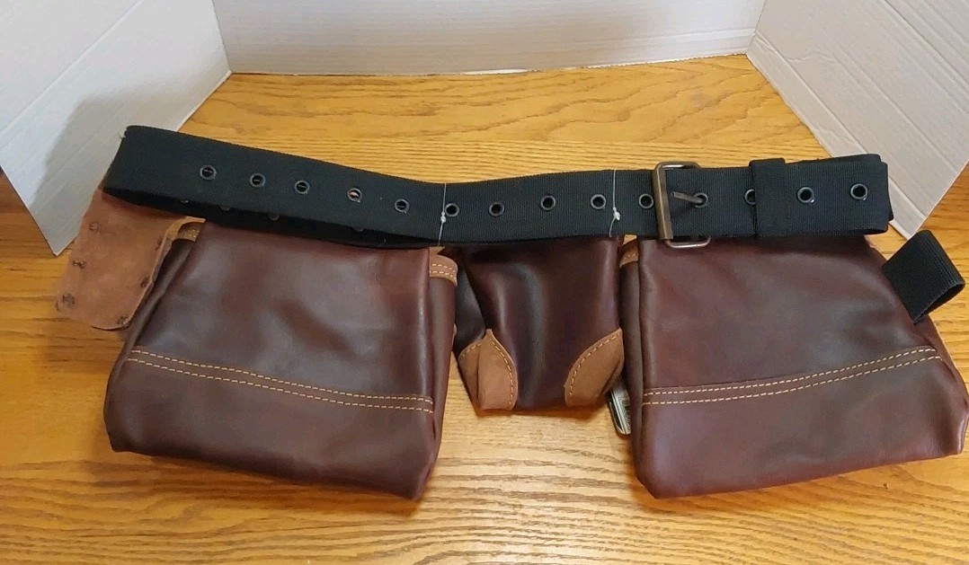 AWP Oil Tan Leather Double Apron Tool Belt 296808 2L-843 New with tags NWT