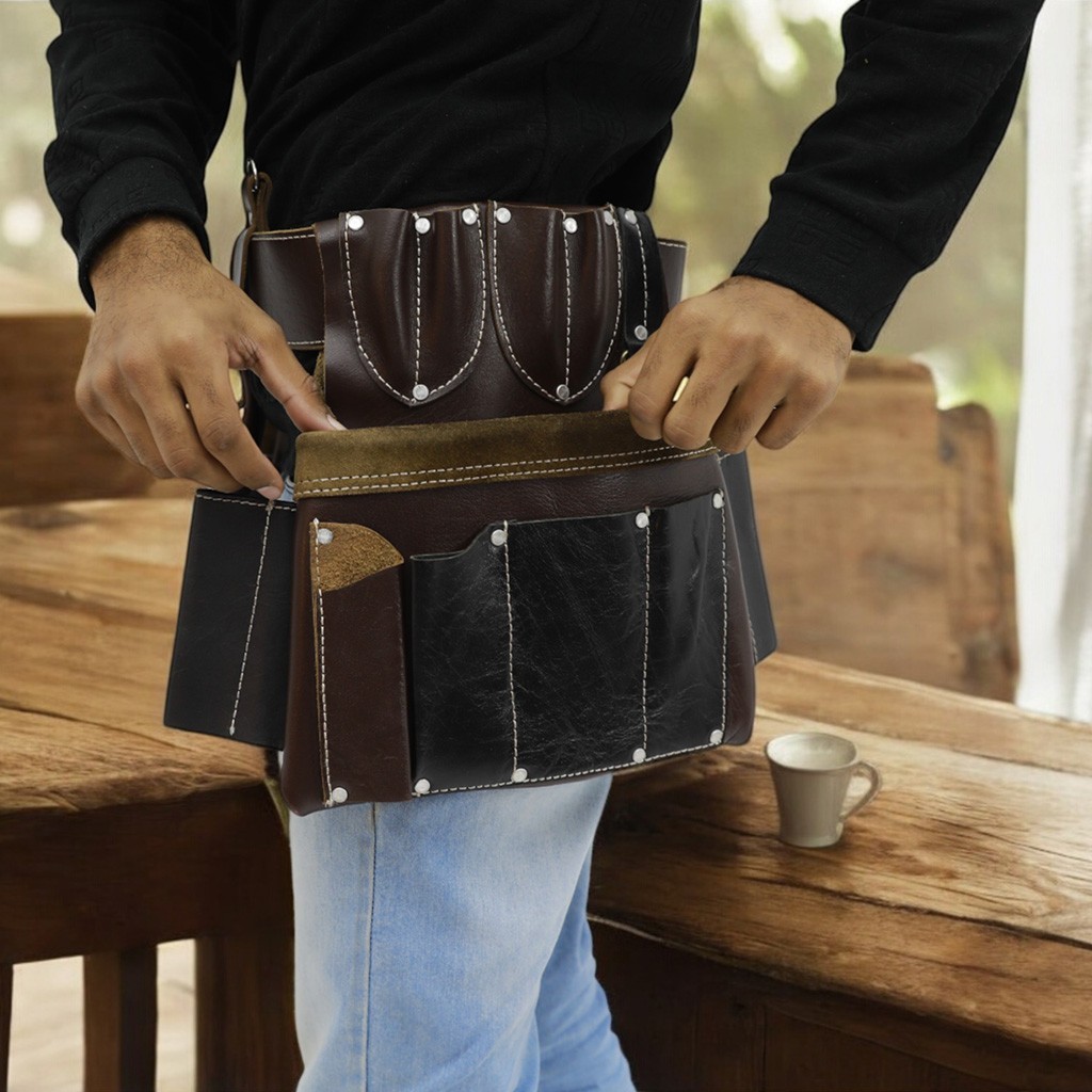 Halloween Leather Electrician Tool Belt – Durable Work Gear Pouch
