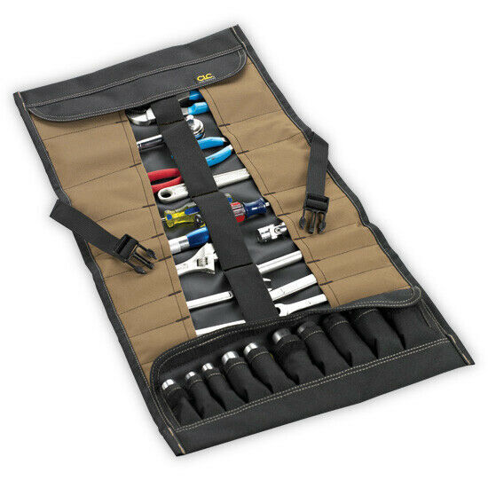 CLC 1173 Custom Leather Craft 32 Pocket Socket Tool Roll Up Pouch Organizer