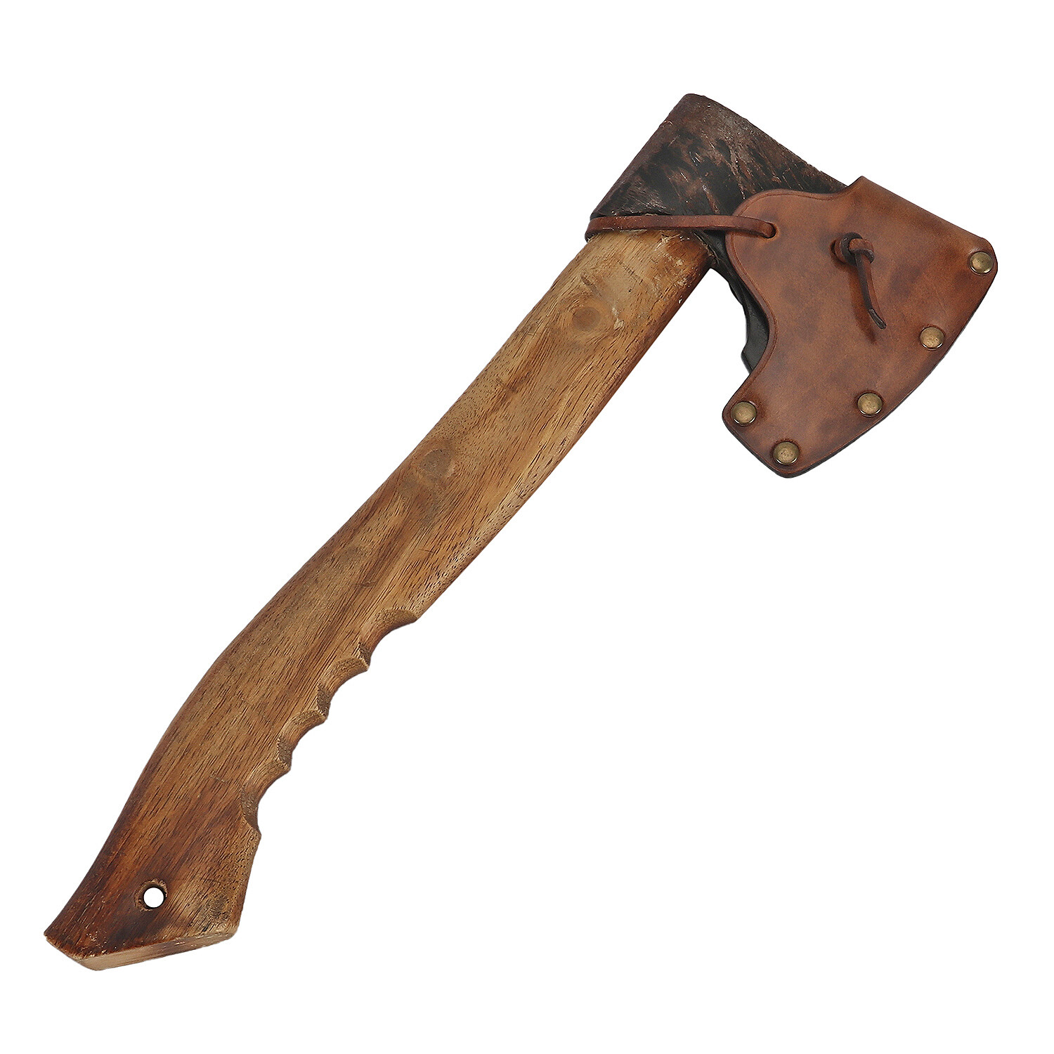 TOURBON Axe Holder Hatchet Lanyard Blade Sheath Head Cover-Cowhide Leather Craft