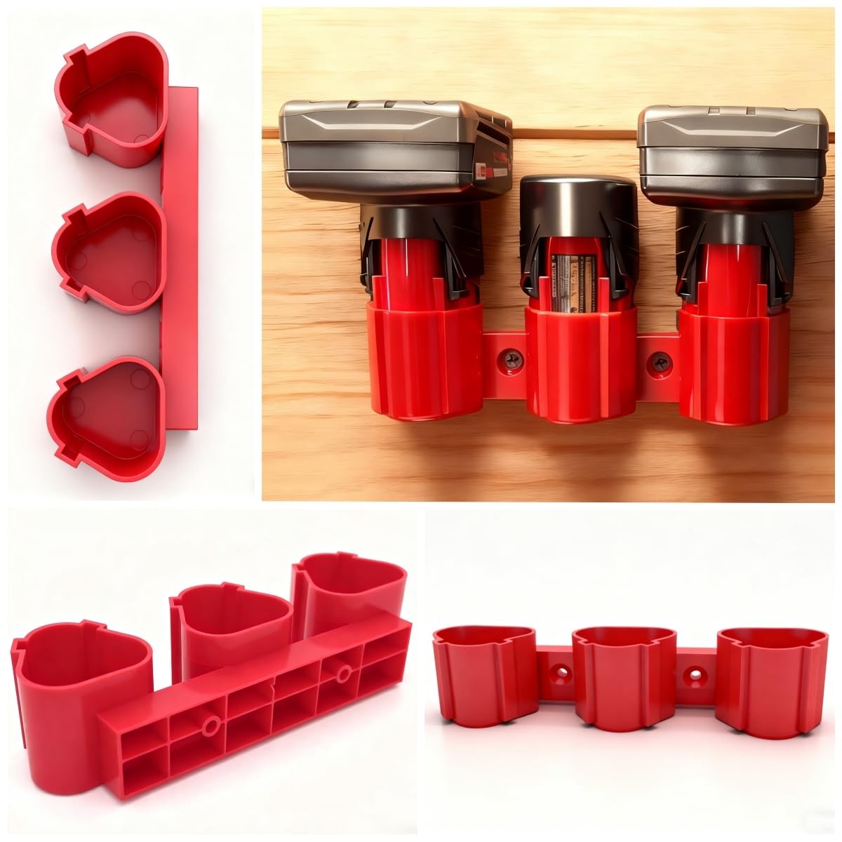 Battery Holder and Tool Holders Compatible Milwaukee M12 12V Wall Mount Plast…