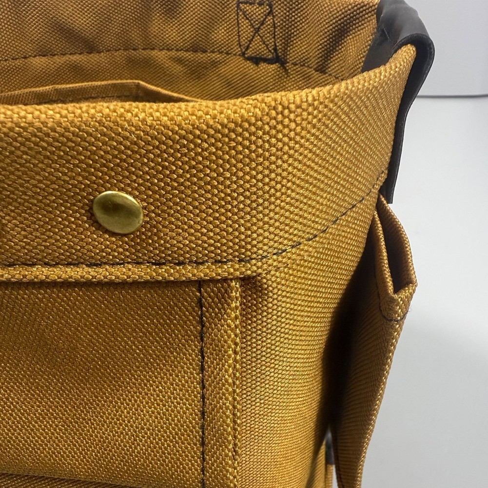 Khaki 1200D Oxford Tool Waist Bag with Reinforced Stitching and Rivet Details