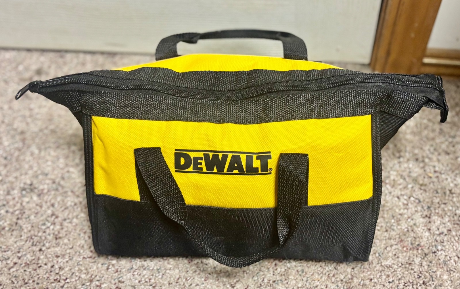Small DEWALT TOOLS Heavy Duty Carrying Case Bag Nylon Canvas Black/Yellow 11×8.5