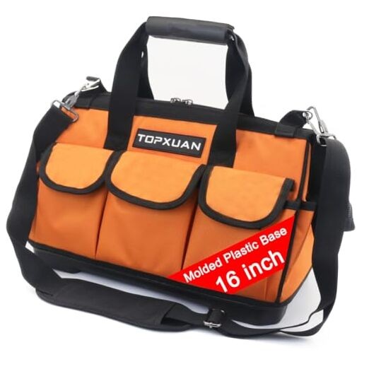 Tool Bag 16 Inch Molded Plastic Base Heavy Duty Waterproof Orange YT-STBAG-1601