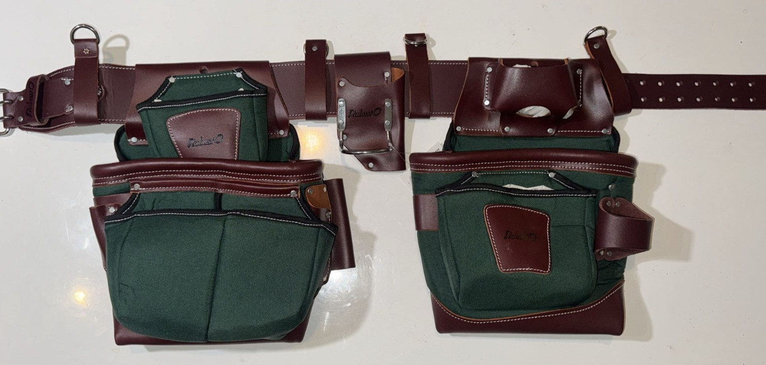Top Grain Leather and Ballistic Combo(Green and Cherry)