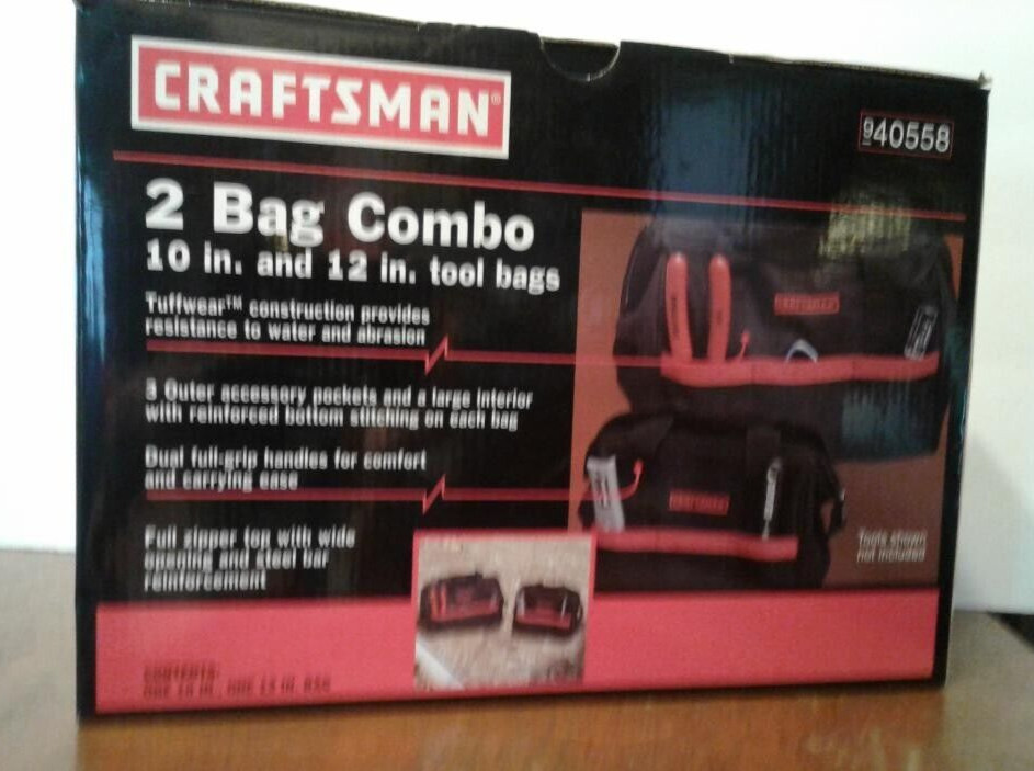 CRAFTSMAN 10″ & 12″ TOOL BAG COMBO SET, #40558