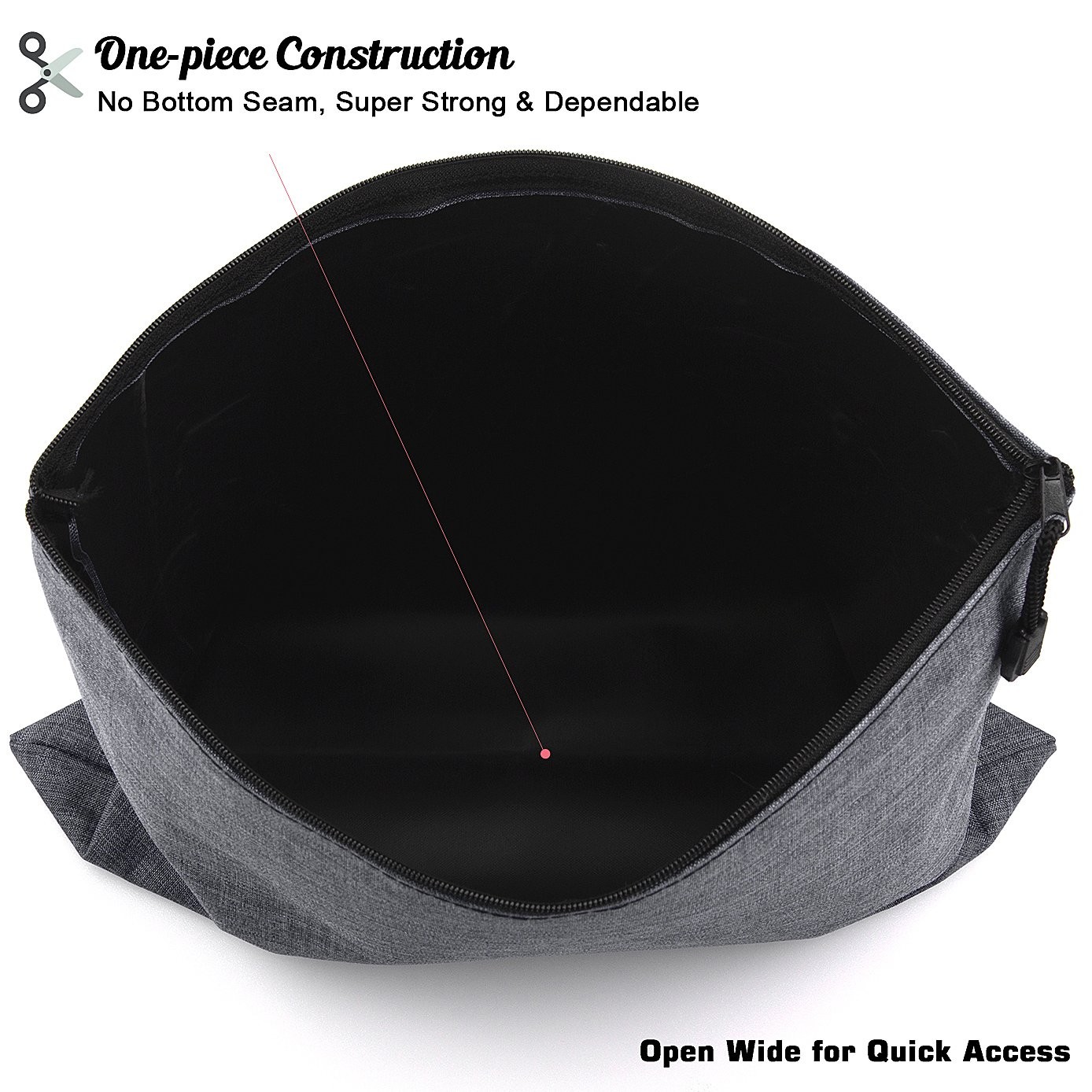 5 Pack Canvas Zipper Tool Bag Set – 5 Sizes B4 A4 B5 A5 B6, Heavy Duty Waterp…
