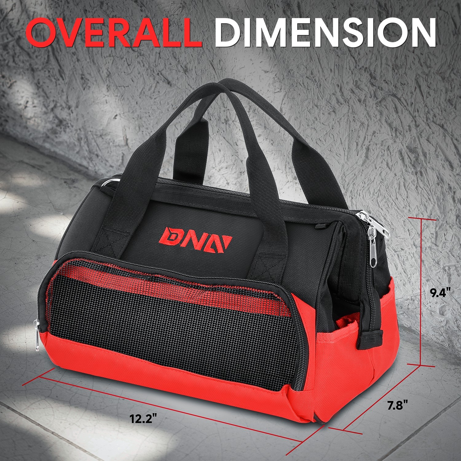 12in Waterproof Heavy Duty Canvas Storage Tool Bag w/ Adjustable Shoulder Strap