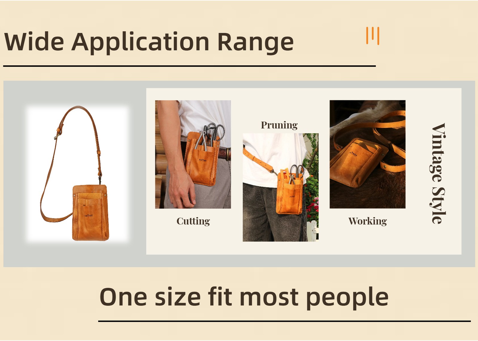 Leather Garden Belt Tools Organizer Pouch Florists Crossbody Girls Bag