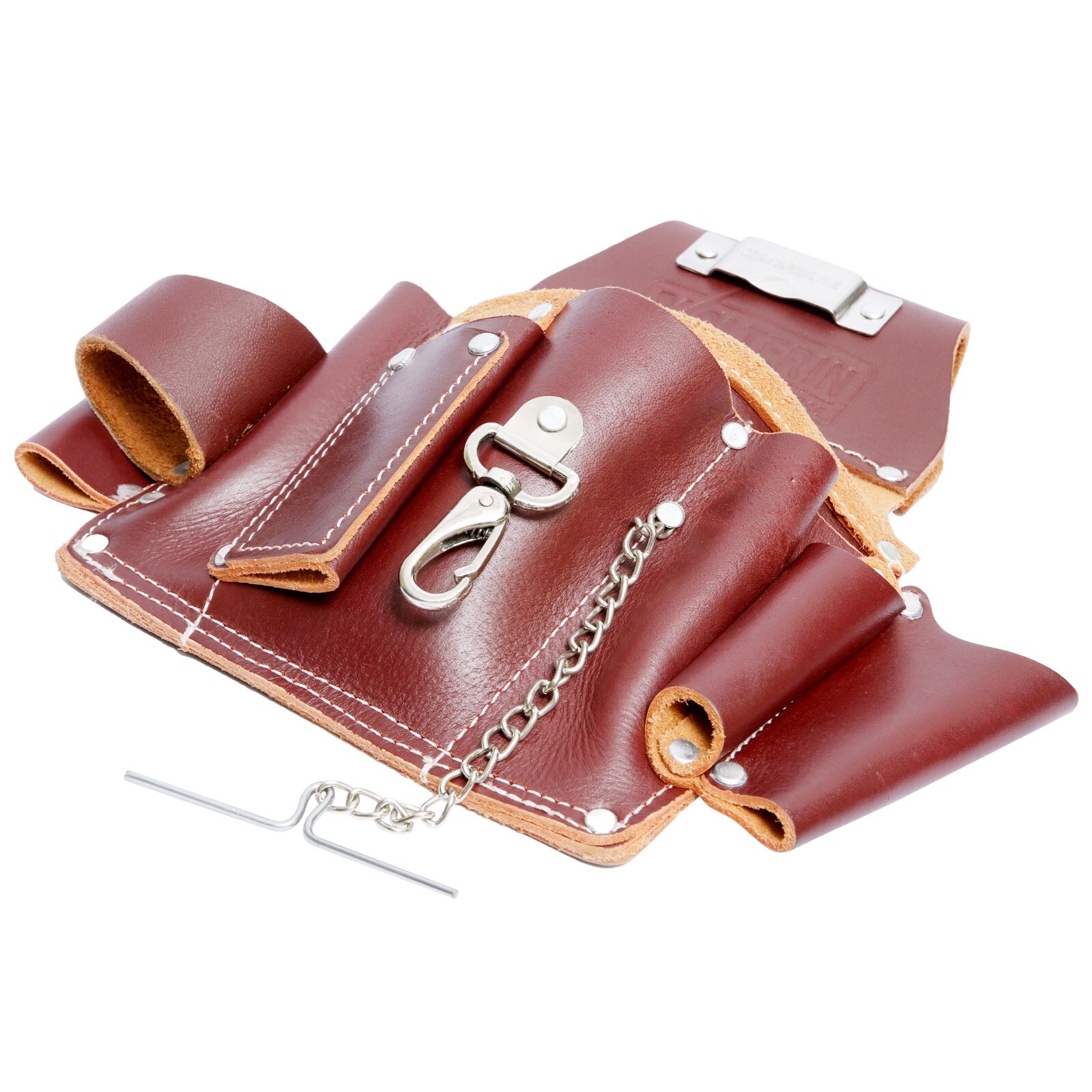 Electrician Pouch, Leather Electrician Tool Belt Pouch, 8 Pockets Pouch for Men