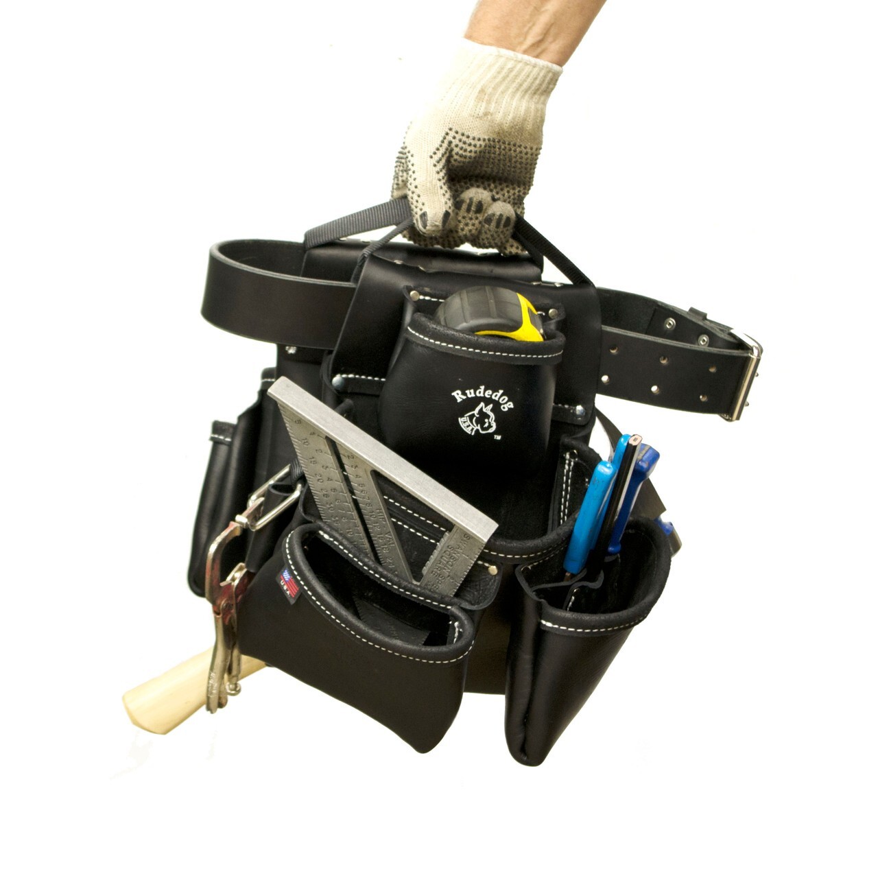 Professional Leather 2 Pocket Utility Tool Bag – Rudedog U.S.A. #1042