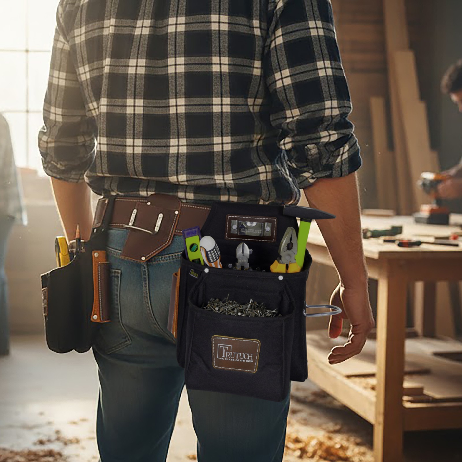 TRUTUCH Nylon and Leather Tool Belt | Framing Tool Bags | Nylon Tool Pouch