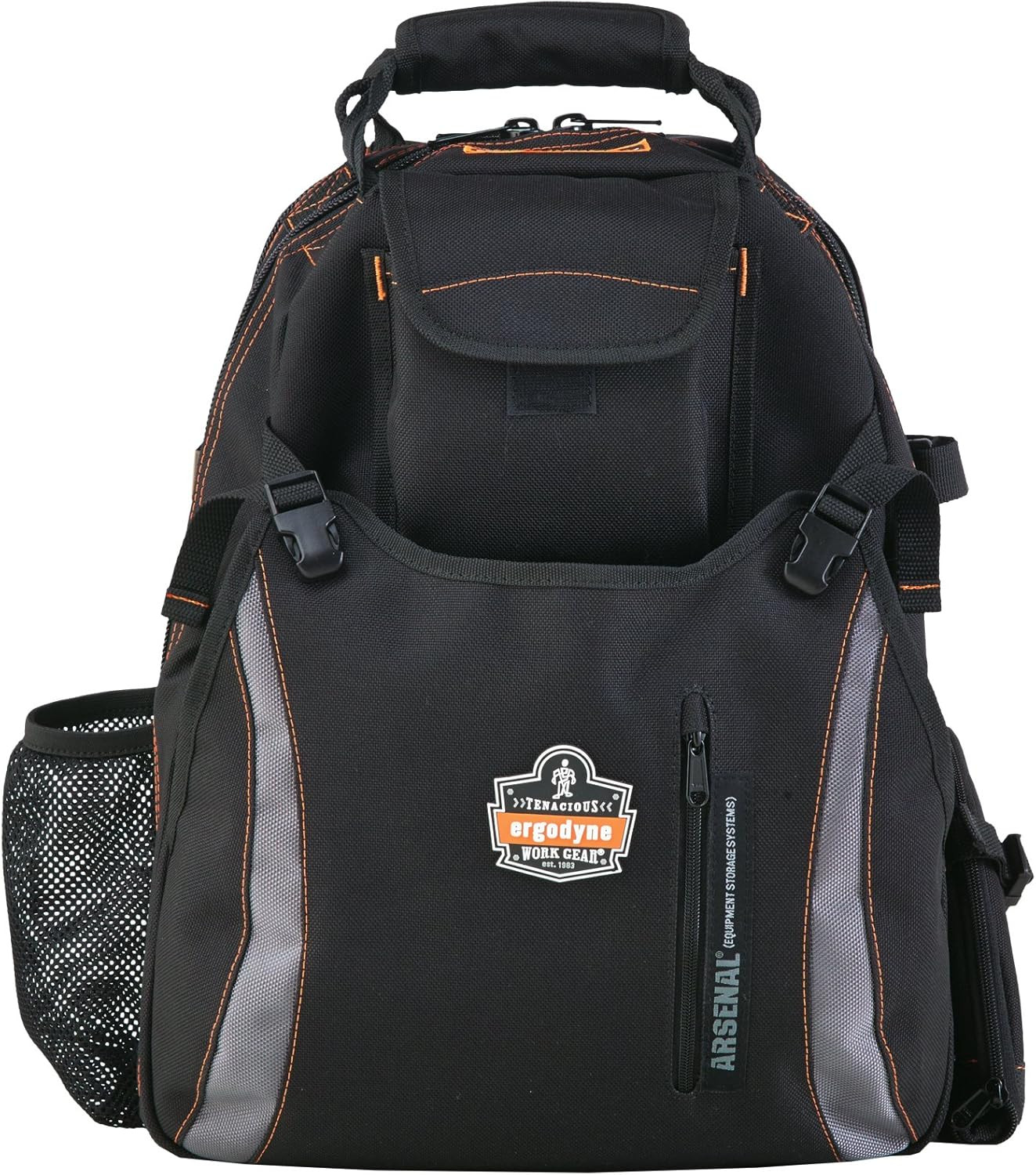Arsenal 5843 Tool Backpack Dual Compartments,Black,Regular
