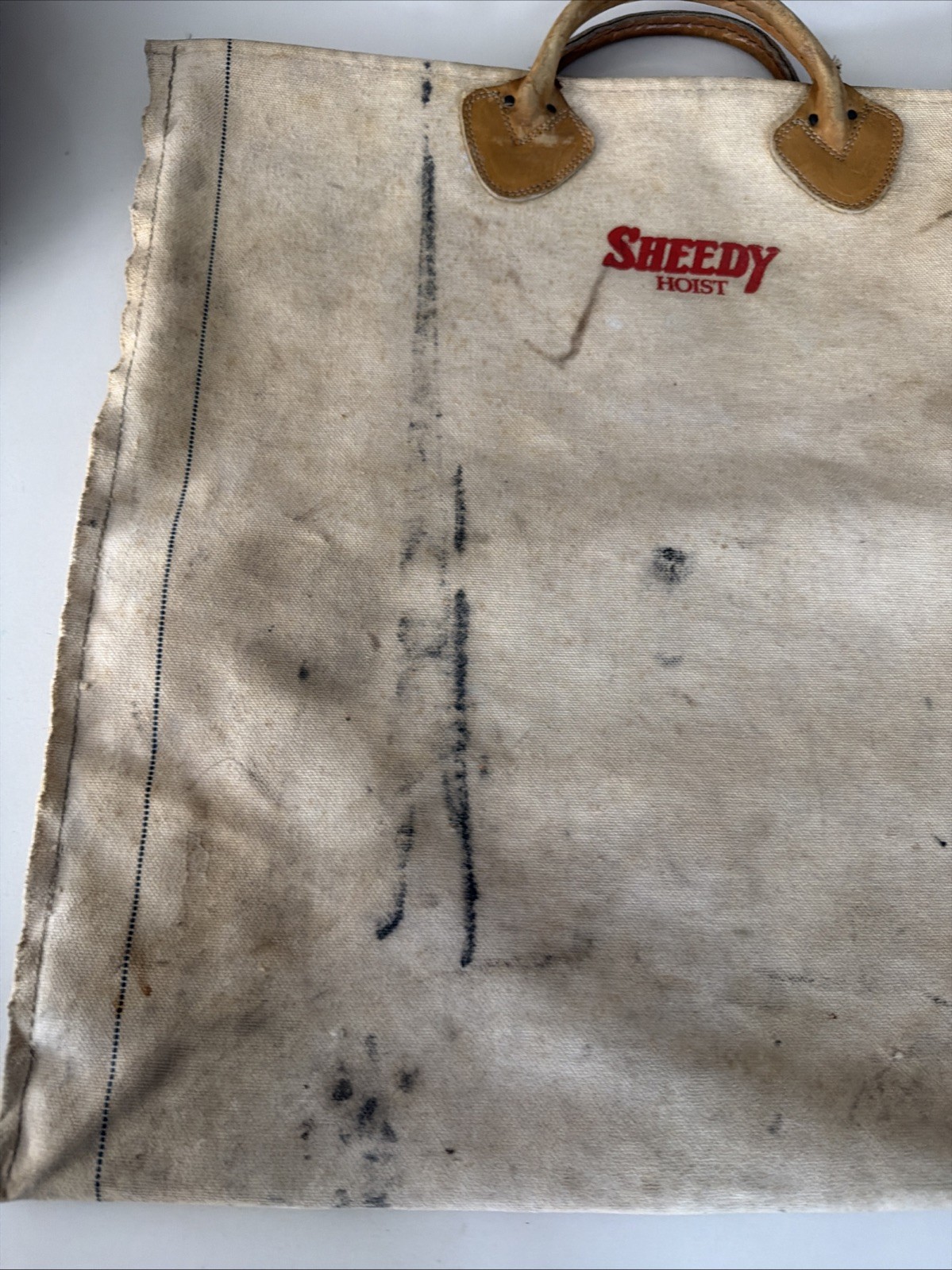 Vintage LL Bean Speedy Hoist Heavy Canvas Utility Bag Leather Handles