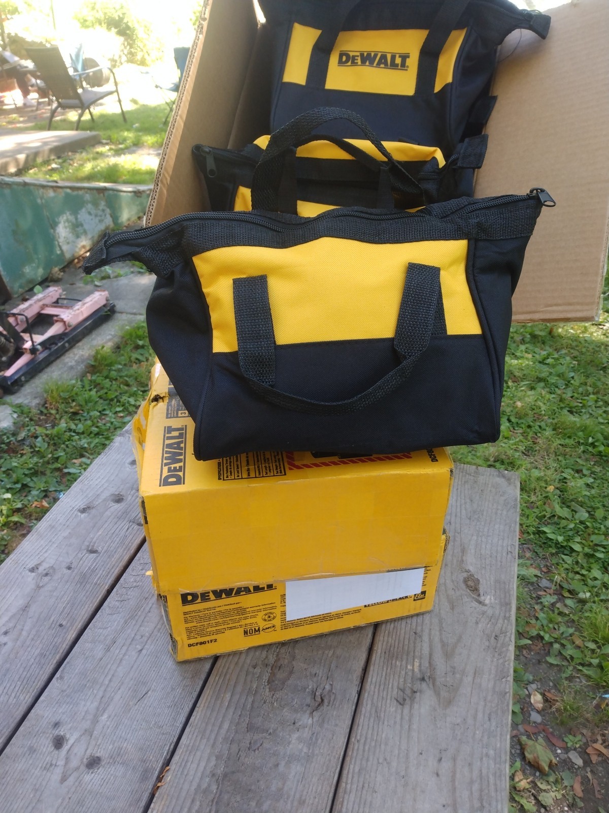 New Small 9″X9″X6″ Inch New Dewalt Tool Bag Carrying Tote Bag Nos Canvas Zip Up