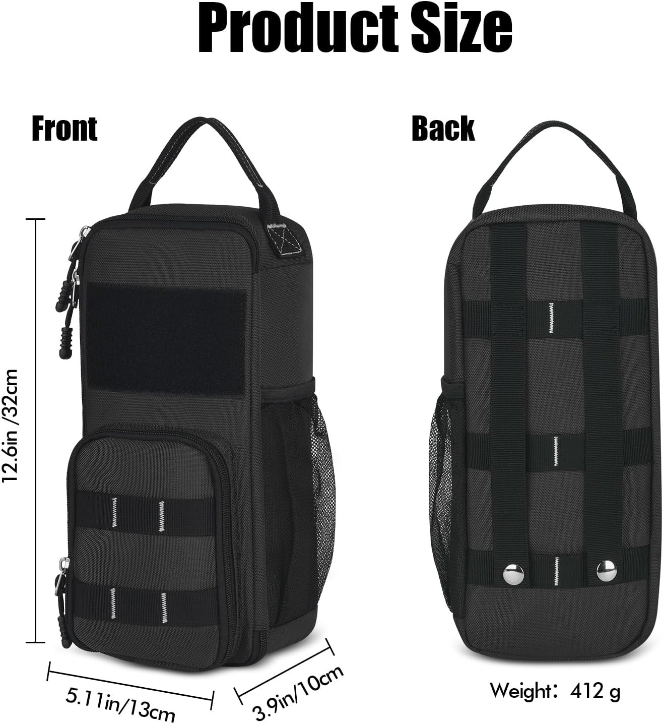 12.6″ Small Tool Bag Pouch for Men with Multiple Pockets, Waterproof Heavy Duty