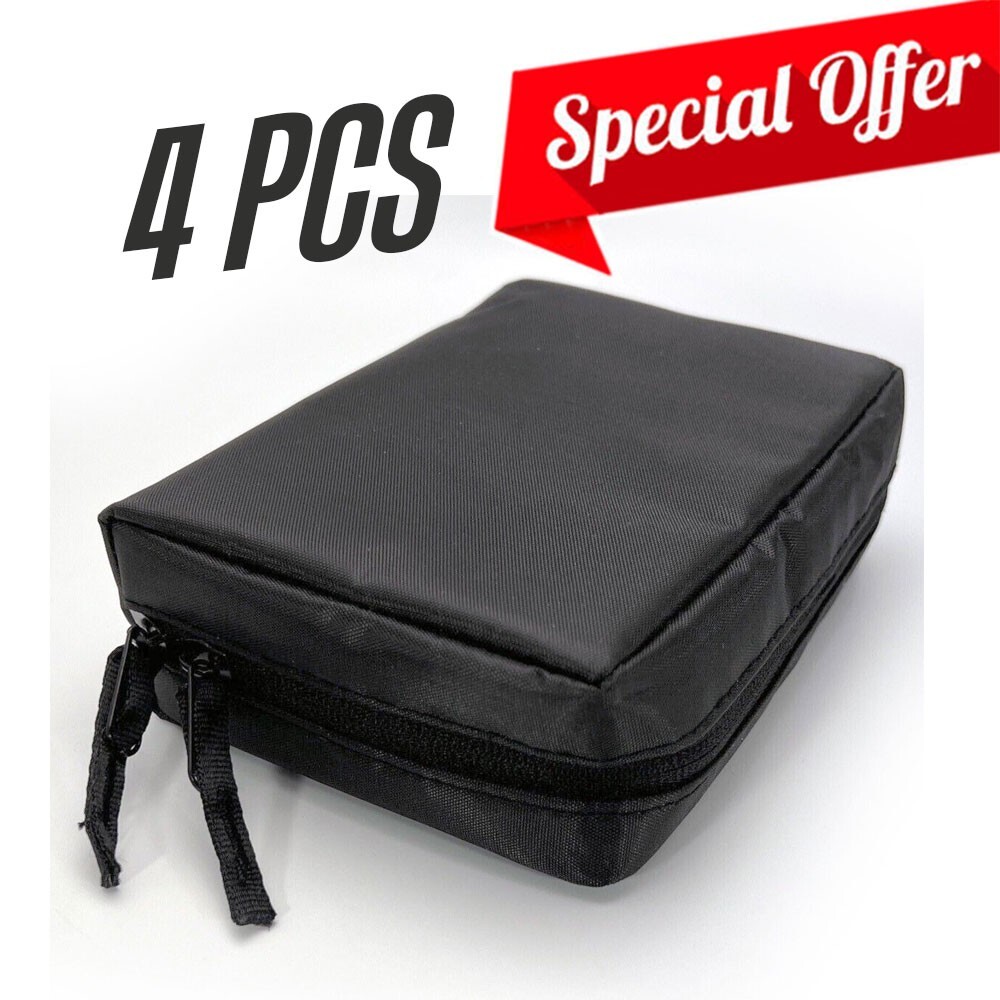Lot of 4 Small Tool Pouch Zipper Utility Multipurpose Storage Bag Tote 6×4.5×2
