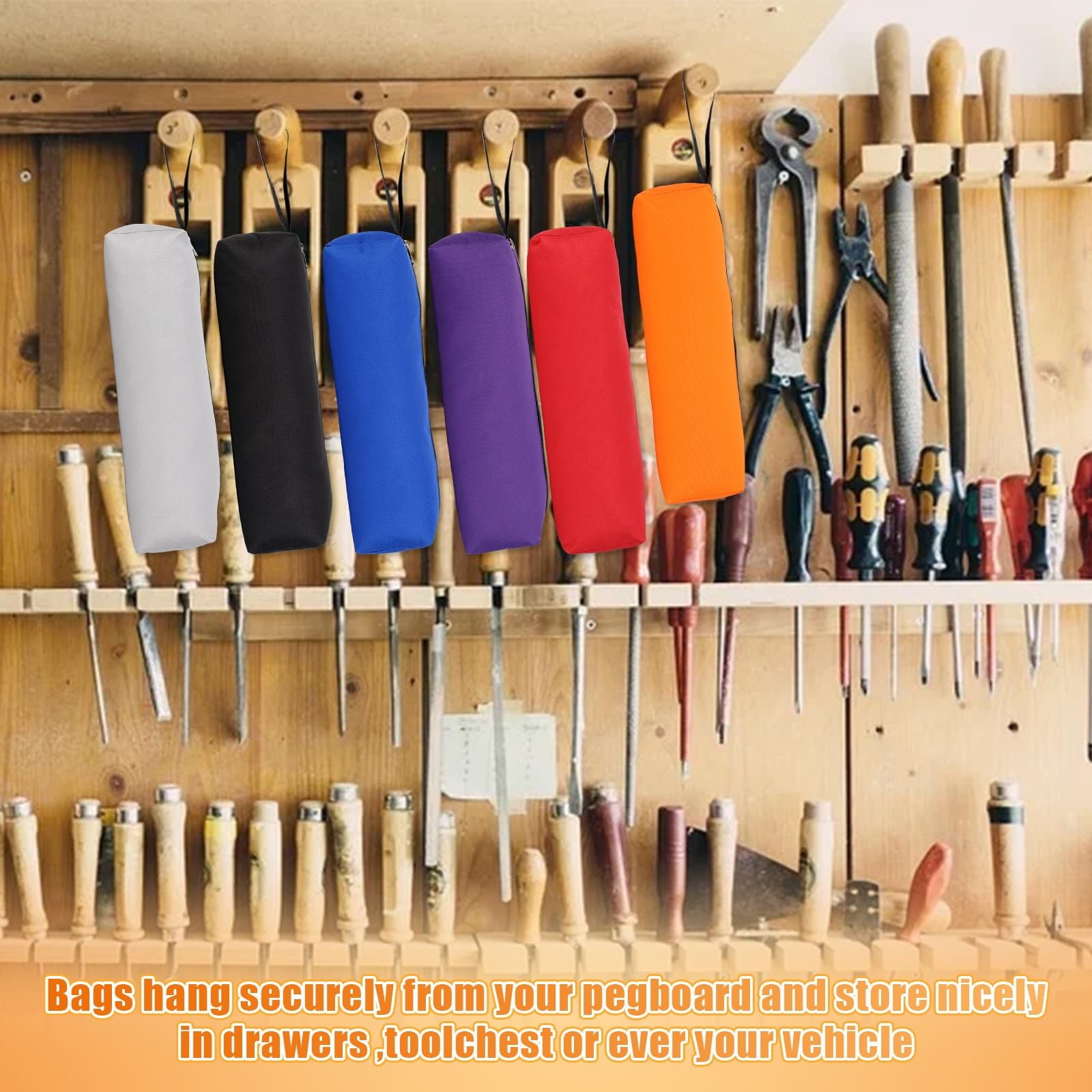Tool Bag Zipper Pouch 16 x 4 x 4 Inches 6 Pack Utility Canvas – Multi-Purpose