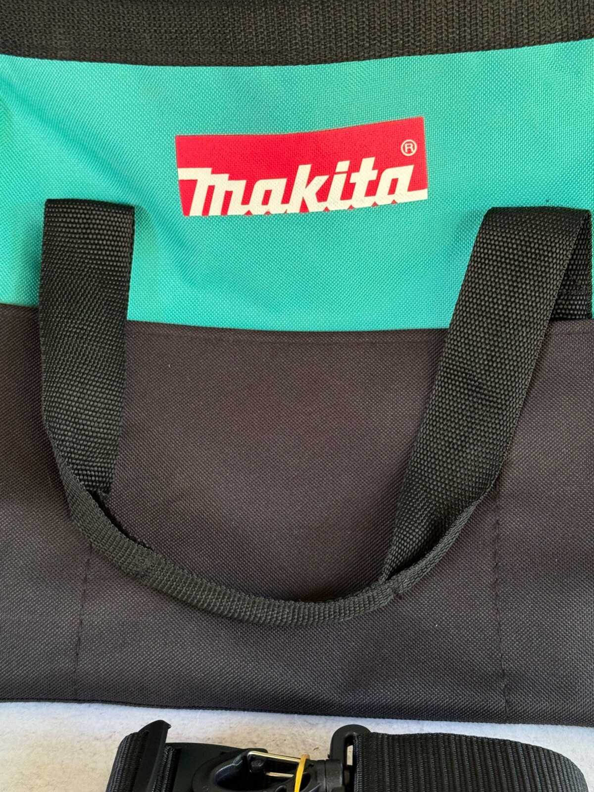 Makita Canvas Tool Tote Bag Teal Blue & Black Unused w/ Shoulder Strap 14x12x8