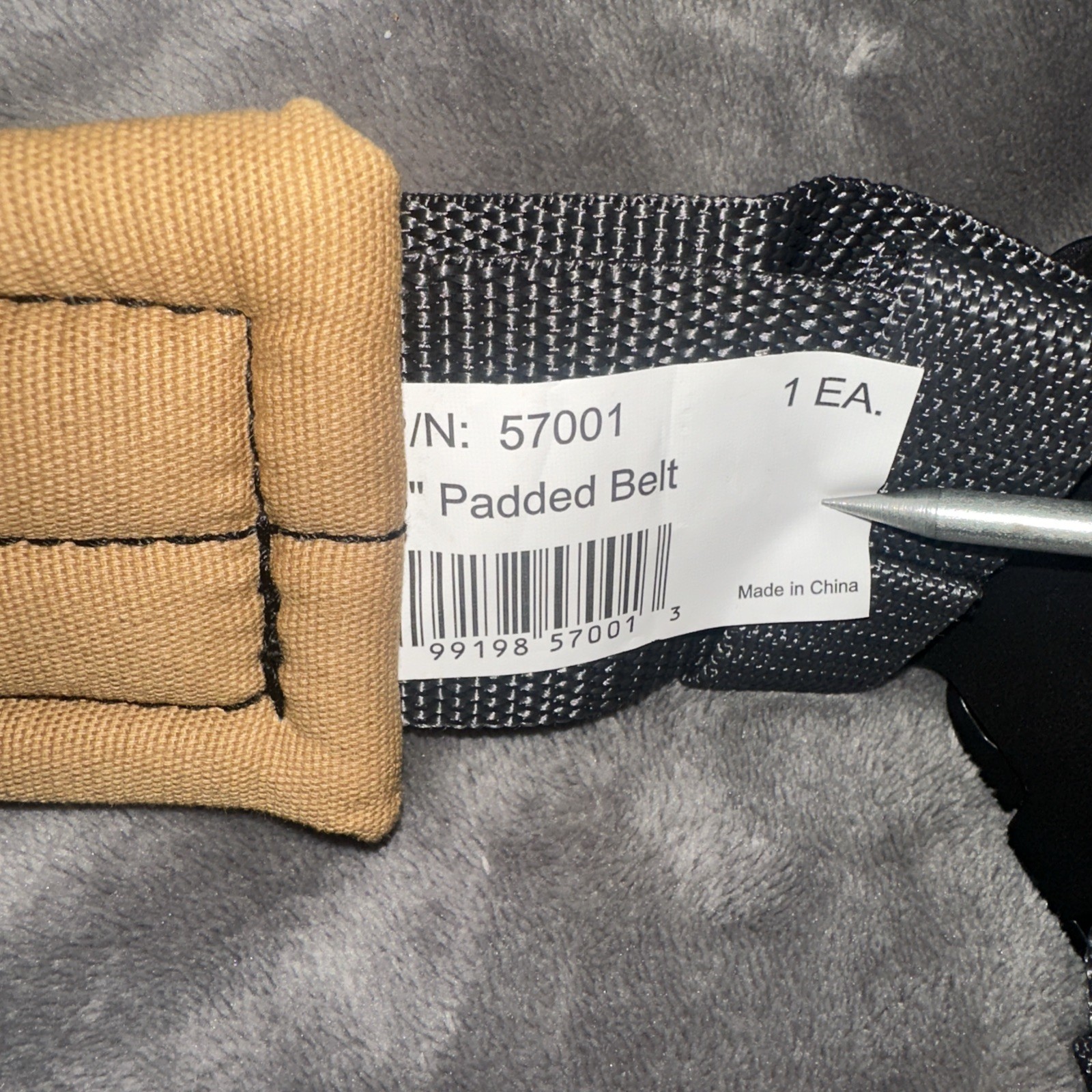 Dickies 3 Inch Padded Work Belt Gray Tan Adjustable 32 To 56 Inches 57001
