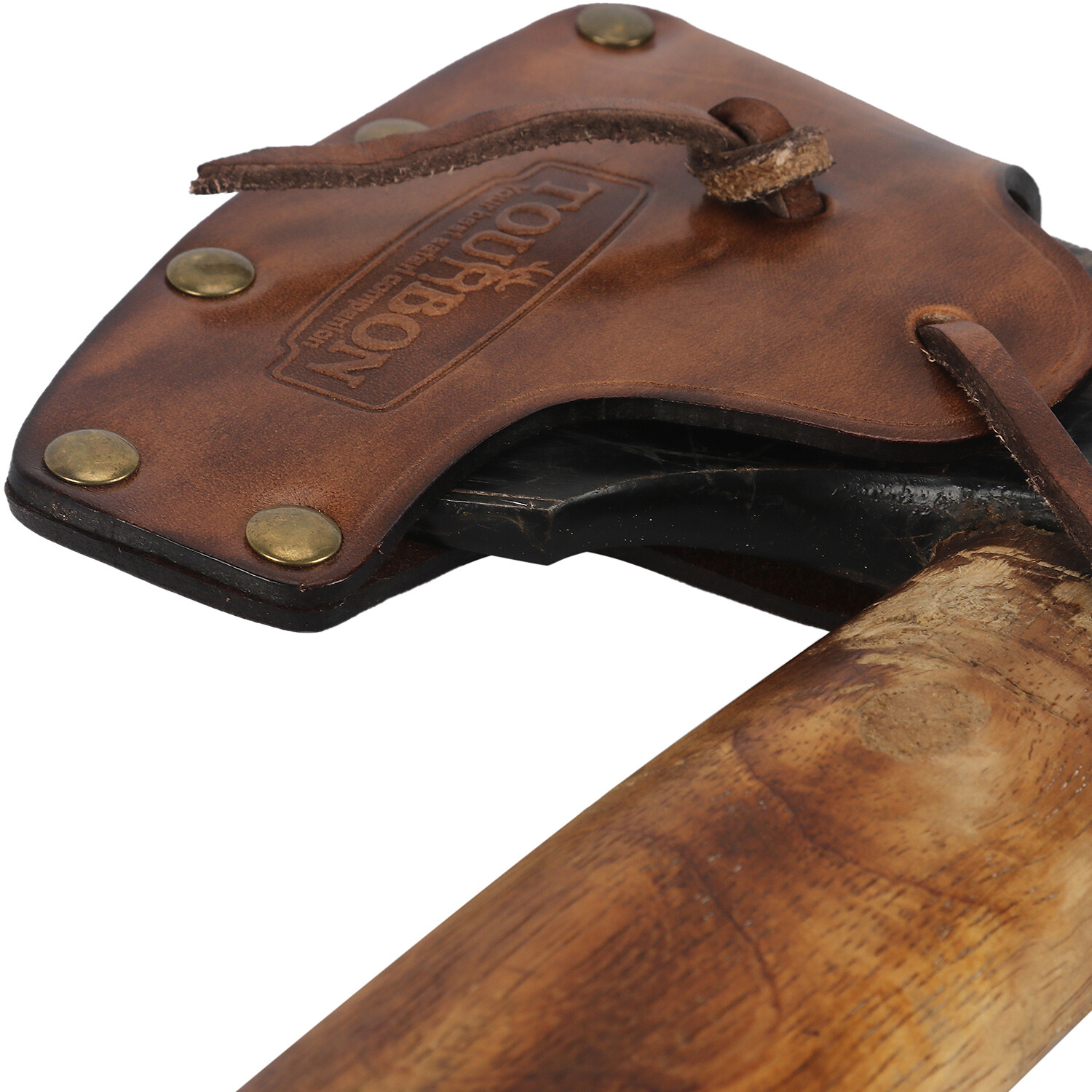 TOURBON Axe Holder Hatchet Lanyard Blade Sheath Head Cover-Cowhide Leather Craft