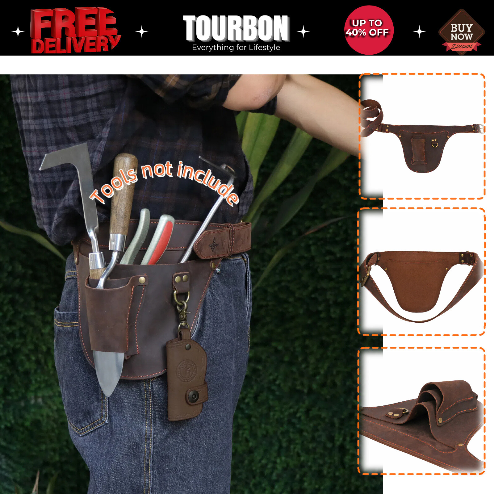 TOURBON Garden Florist Belt Bag Storage Pouch Waist Tool Holster-Special Offer